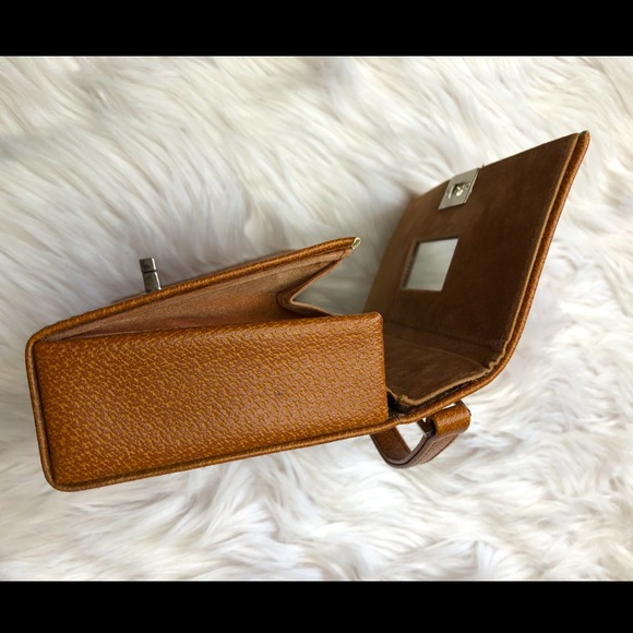 Vintage Suede Lining Mirror Mini Purse Hard Case - Picture 2 of 7